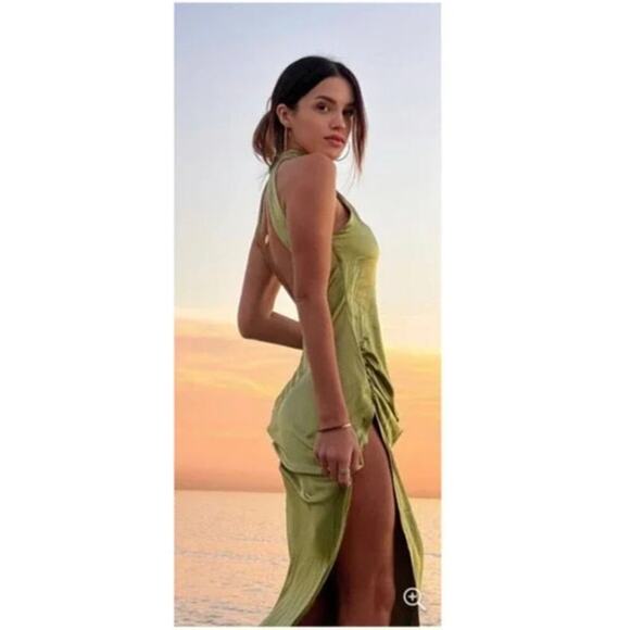 For Love and Lemons Pia Dress Halterback Midi NWT Small - Picture 2 of 9